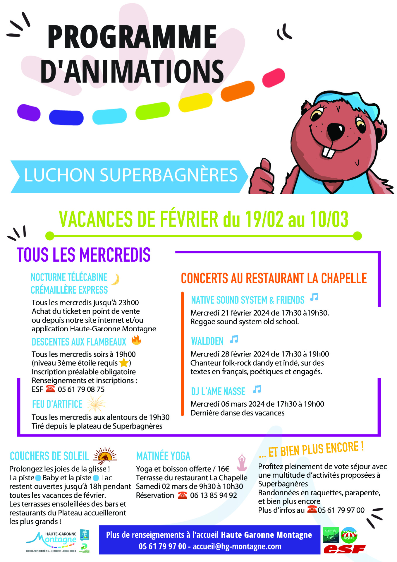 Programme animations Superbagnères